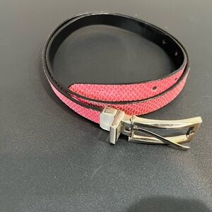 Pink Snakeskin Pattern Black Women's Belt
